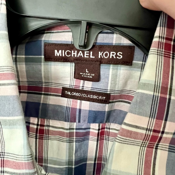 Michael Kors | men’s plaid button down shirt - L - Picture 3 of 6